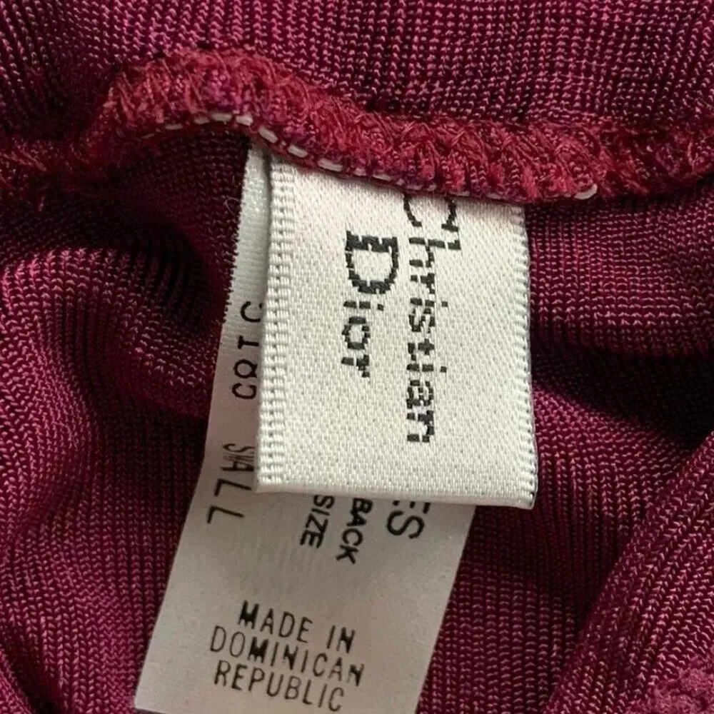 Christian Dior Intimates Vintage Thong Underwear New with Tags Size Small Wine - Picture 8 of 12